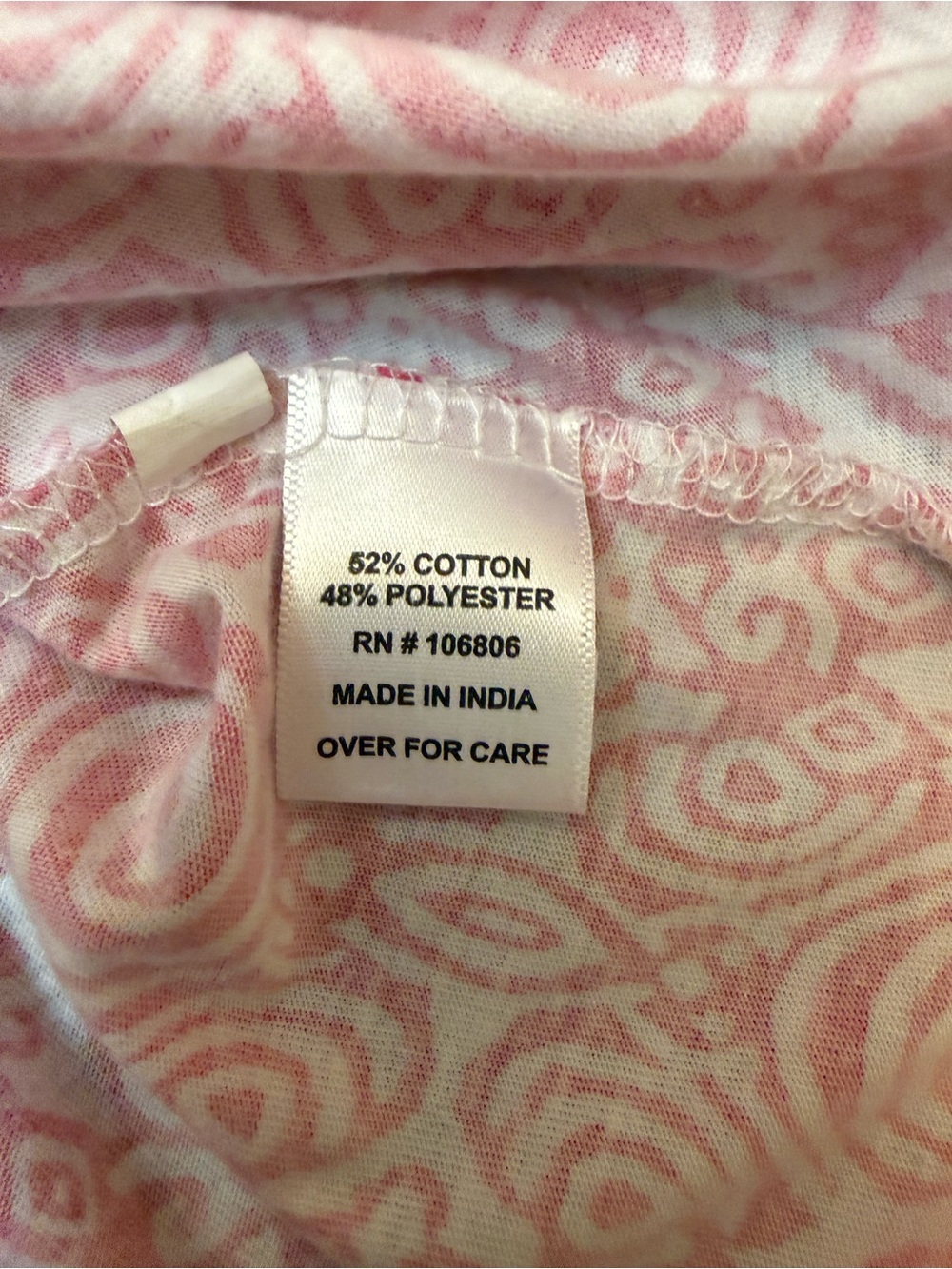 Women’s Pink Patterned Button-Front Blouse - Picture 5 of 5